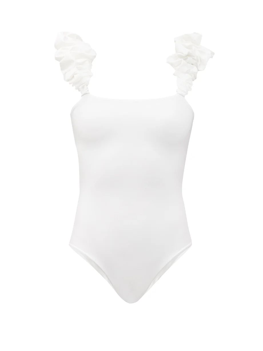 Denise structured-ruffle shoulder swimsuit | Maygel Coronel | Matches (US)