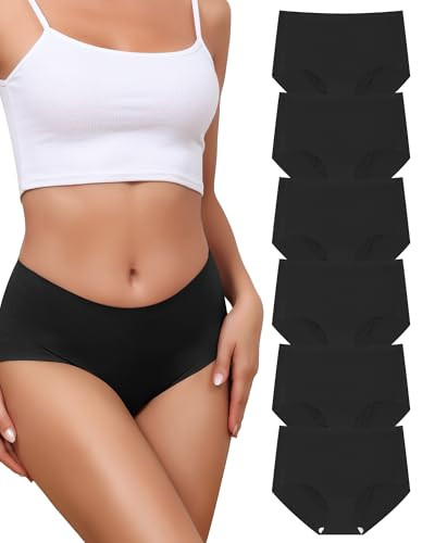 LEVAO Women's High Waisted Seamless Underwear No Show Full Coverage Briefs Stretchy Invisible Pan... | Amazon (US)