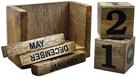 RoyaltyRoute Personal Desktop Organizers Desk Calendars Block Set - Wooden Perpetual Desk Calenda... | Amazon (US)