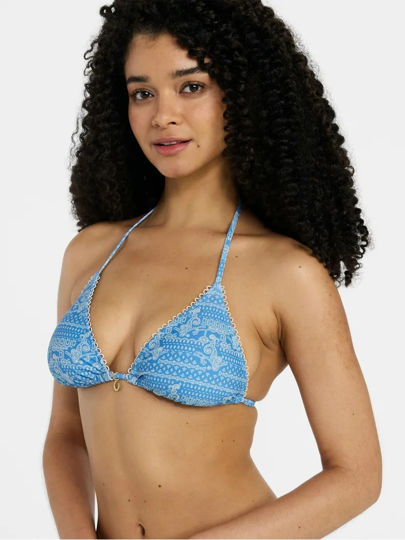 No Boundaries Paisley Triangle Bikini Top, Women's XXS-XXL | Walmart (US)