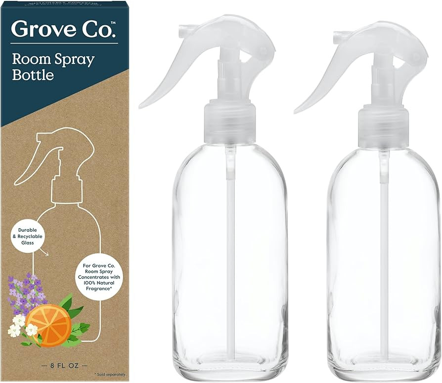 Grove Co. Spray Bottle Set (2 Pack) Refillable 8 Oz Glass Spray Bottles for Room Spray Concentrat... | Amazon (US)