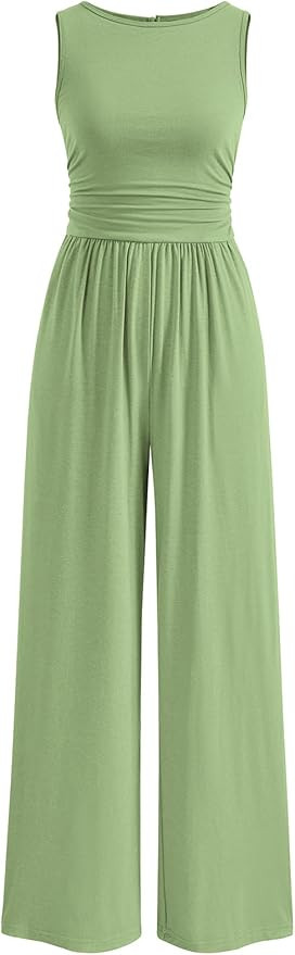 PRETTYGARDEN One Piece Jumpsuits for Women Dressy Casual Sleeveless Crewneck Wide Leg Rompers Jum... | Amazon (US)