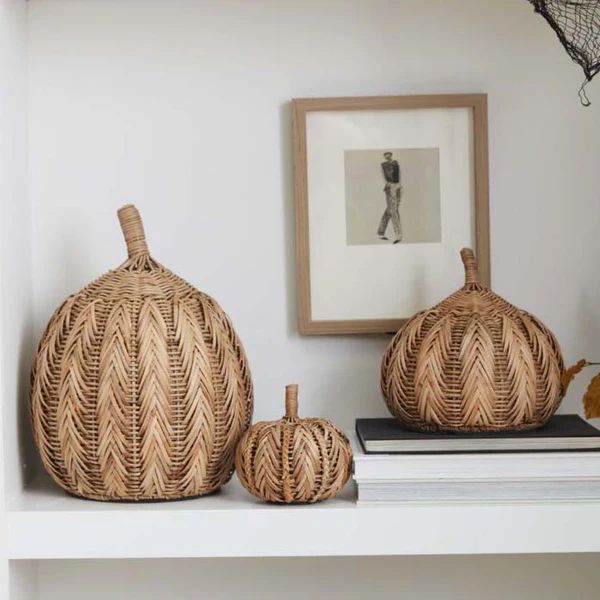 Woven Pumpkin Accent Set of 3 | Paynes Gray