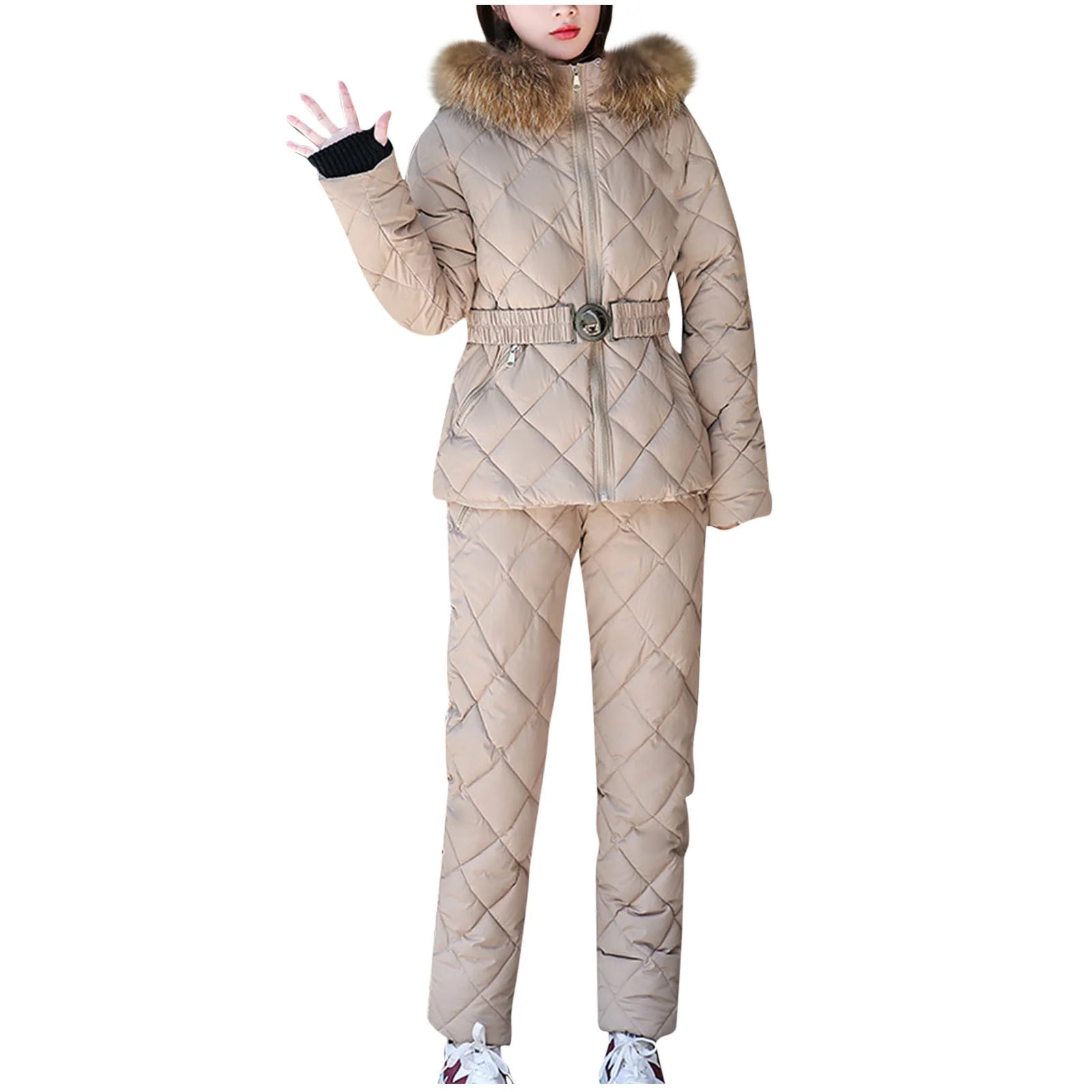Pompotops Women's Fashion Winter Keep Warm Ski Suit Loose Coat Trousers Keep Warm Hooded Jacket C... | Walmart (CA)