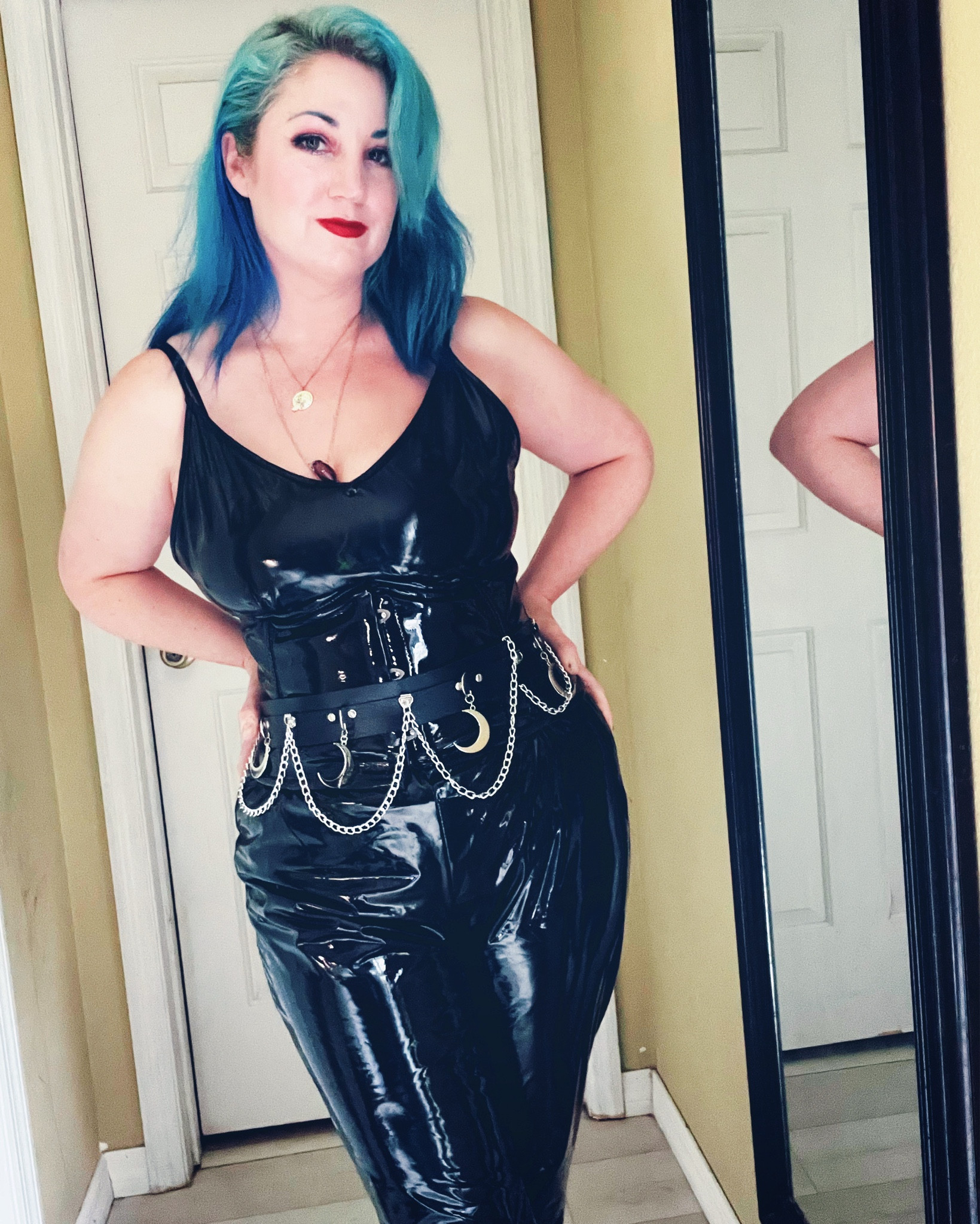 Yesterday’s outfit! Love this ok, it is a dress and leggings not a jumpsuit. Almost bought a jumpsuit but it uh…had a zipper in an unfortunate place to be worn normally. #dopaminedressing #outfitinspo #altfashion #whatiwore #styleinspo #vinyloutfits 

#LTKOver40 #LTKFindsUnder100 #LTKSeasonal