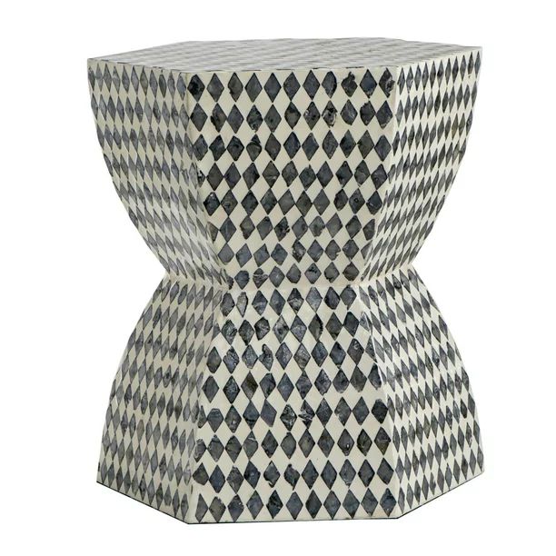 AB Home Hexagon Tapered Pedestal Stool With With Black And White Finish 48742 - Walmart.com | Walmart (US)