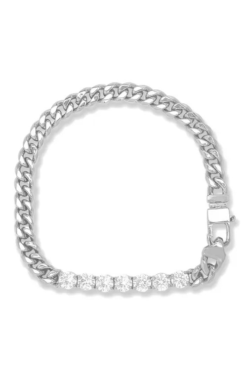 Melinda Maria Julian Loves Cubic Zirconia Bracelet in Silver-White at Nordstrom, Size 6.5 | Nordstrom