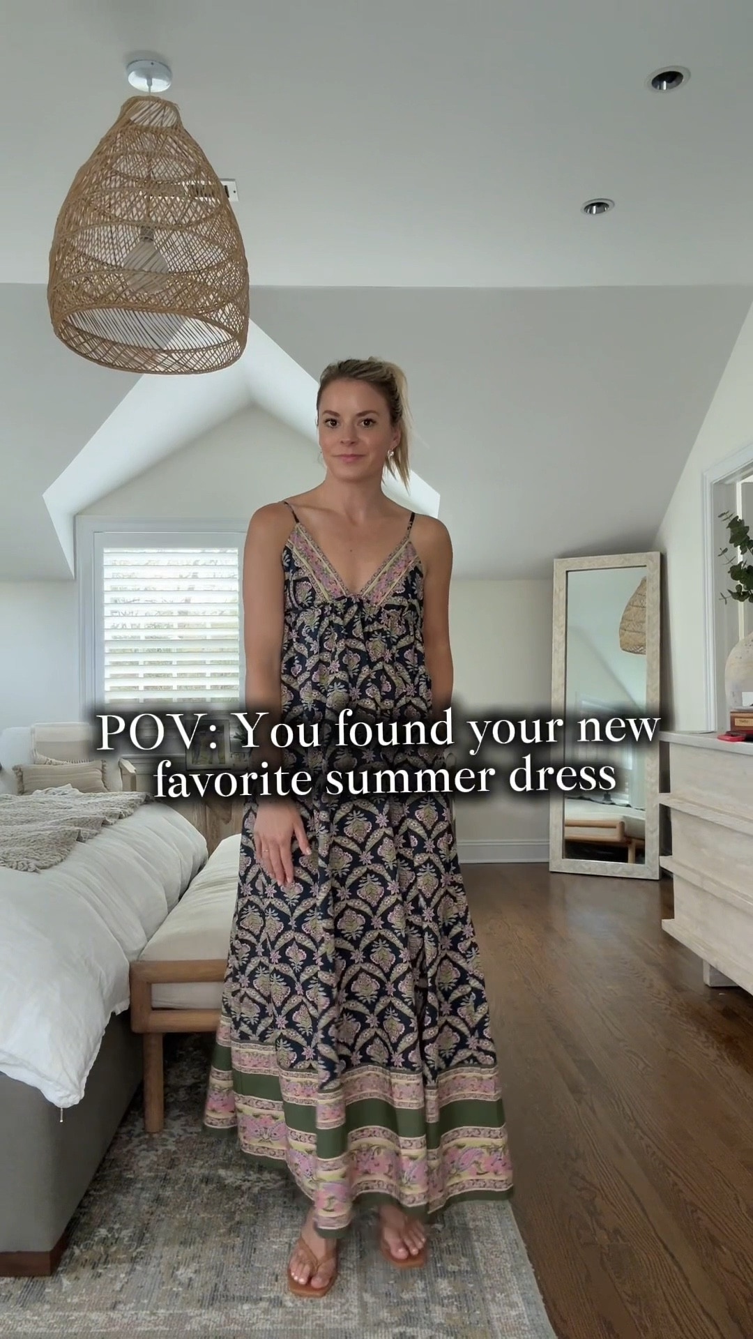 I think I just found my new favorite summer dress ☀️ available in 4 colors and straps are adjustable. I’m 5’5 wearing a small, tts // my exact heels are from last year, but linked this years version, also tts 