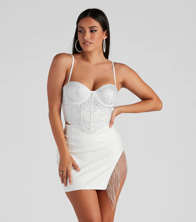 Sparkly Flirt Satin Heatstone Corset | Windsor Stores