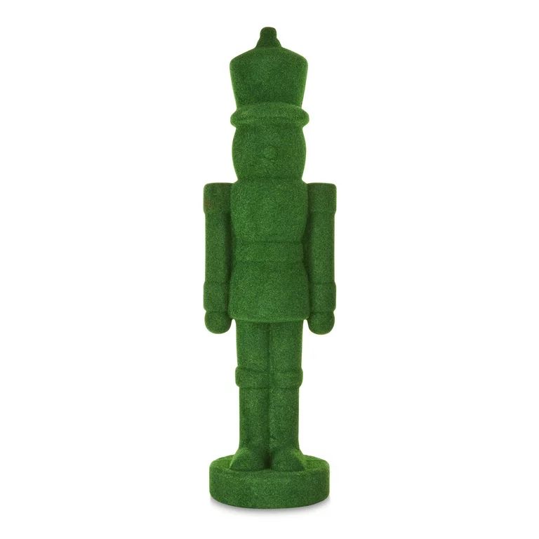 Green Flocked Nutcracker Decoration, 27", by Holiday Time | Walmart (US)