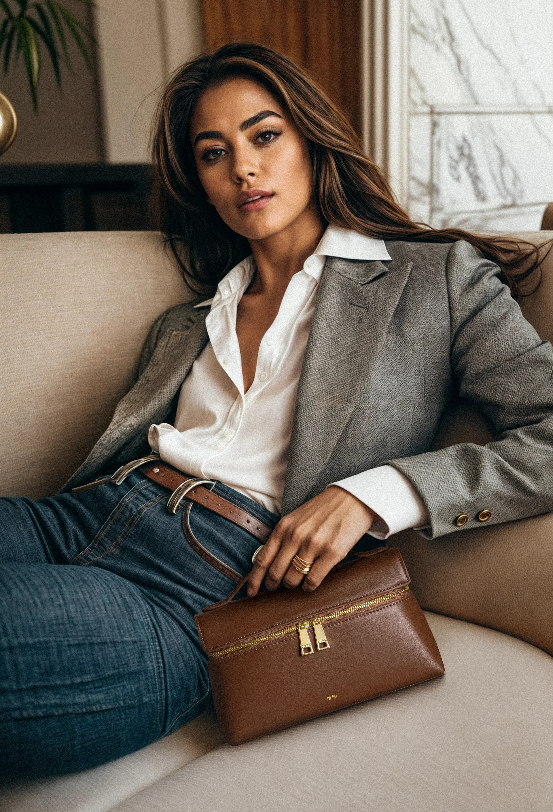 Thea Top Handle Bag - Brown | JW PEI US