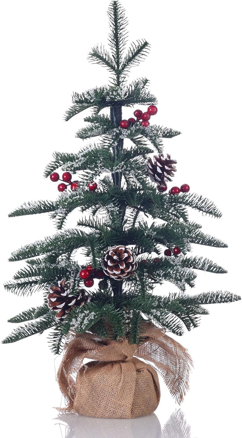 Amazon.com: 2ft Pre-Lit Artificial Small Christmas Tree,42 Branches 100% PE Tips, Green Xmas Tree... | Amazon (US)