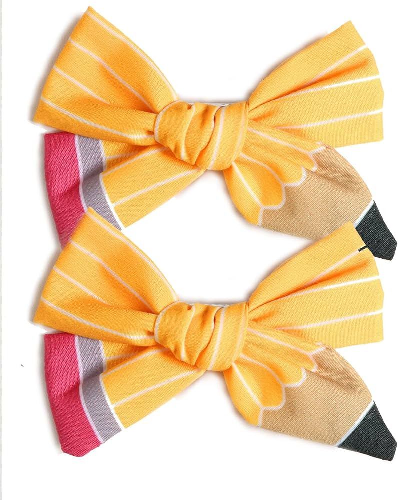 First Day of School Outfits for Girls,Back to School Supplies Stuff,Pencil Hair Clips Hair Bow Ha... | Amazon (US)