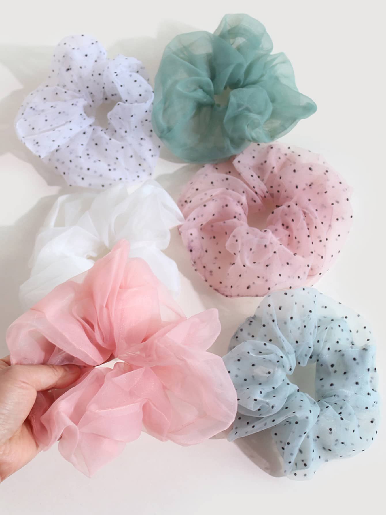 6pcs Toddler Girls Mesh Scrunchies | SHEIN