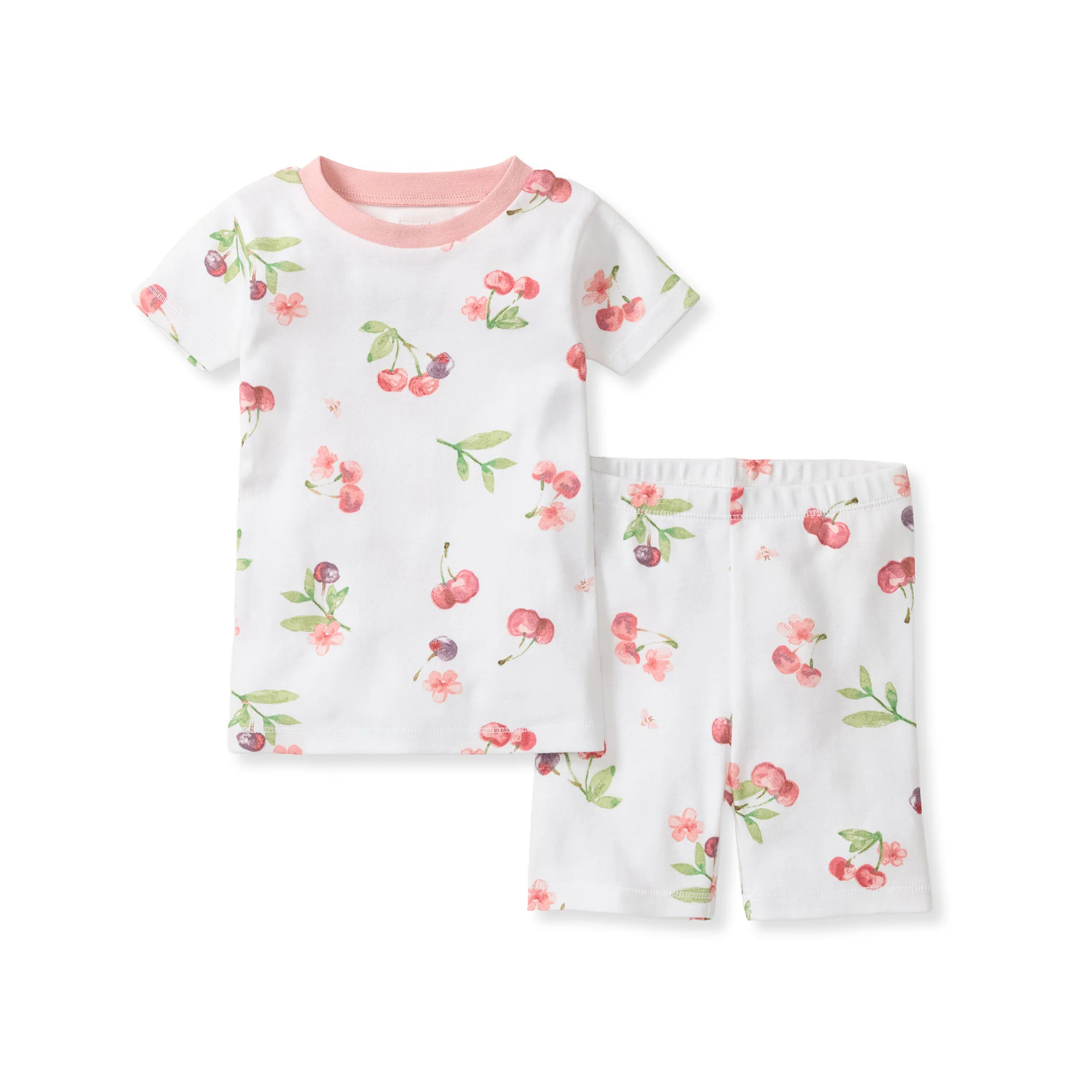 Cherries & Blossoms Organic Cotton Two-Piece Pajamas | Burts Bees Baby