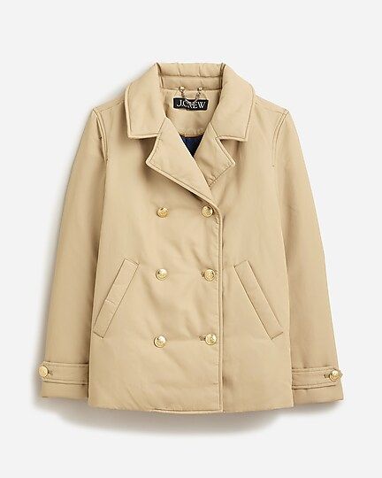Peacoat puffer jacket in lightweight shiny nylon | J.Crew US
