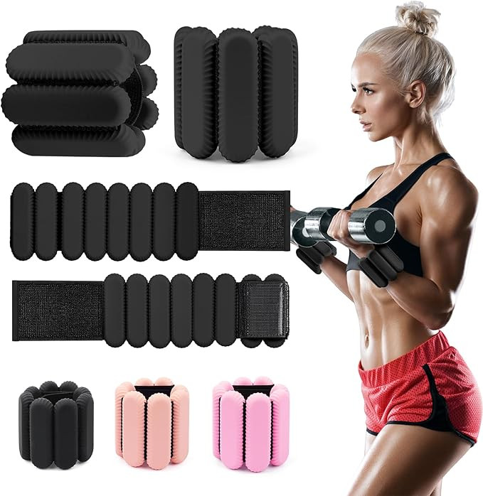 Wrist & Ankle Weights for Women, Wearable Strong Arm & Leg Weights Set of 2(1Lbs Each), Adjustabl... | Amazon (US)