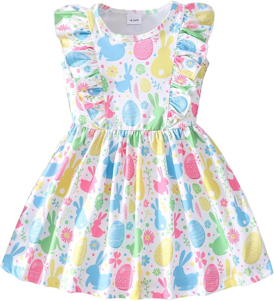 Little Girls A-line Dress Cute Leopard Mermaid Pattern Ruffle Sundress Toddler Girl Casual Dresse... | Amazon (US)