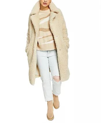 BCBGeneration Women's Notch-Collar Teddy Coat, Created for Macy's & Reviews - Coats & Jackets - W... | Macys (US)
