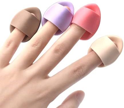 RUBIXIAN Finger Puff, 4 Pcs Mini Makeup Puff, Super Soft Beauty Makeup Tools, Latex-free Blending Sp | Amazon (US)
