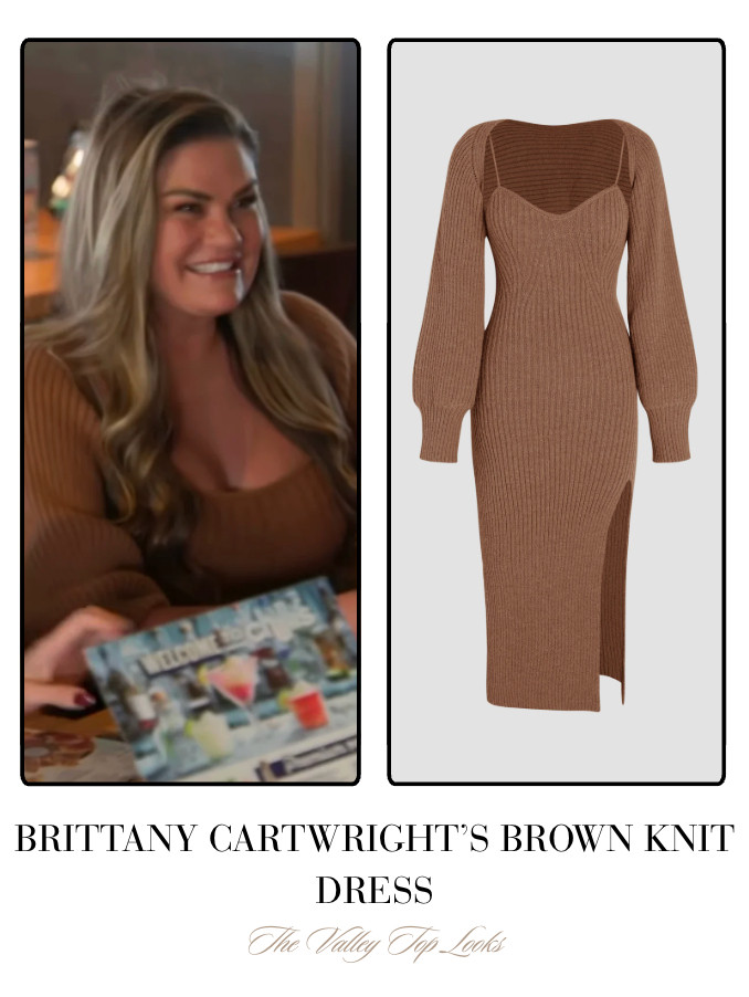 Brittany Cartwright's Brown Rib Knit Dress 

 