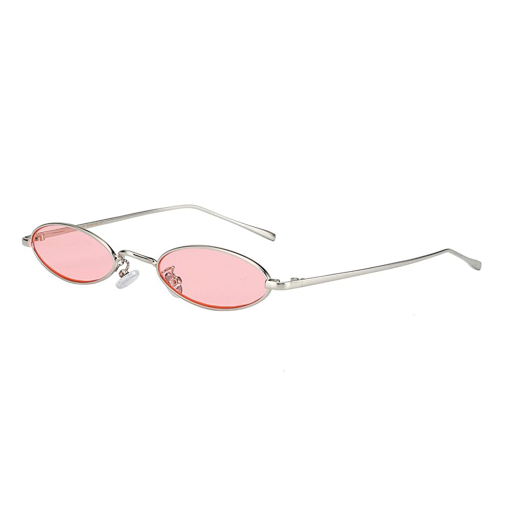 MEETSUN Vintage 90s Small Oval Sunglasses For Women Men Metal Frames Designer Gothic Glasses | Amazon (US)