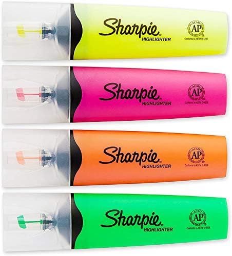 Sharpie 1912769 Clear View Highlighters, Chisel Tip, Assorted Colors, 4-Count | Amazon (US)