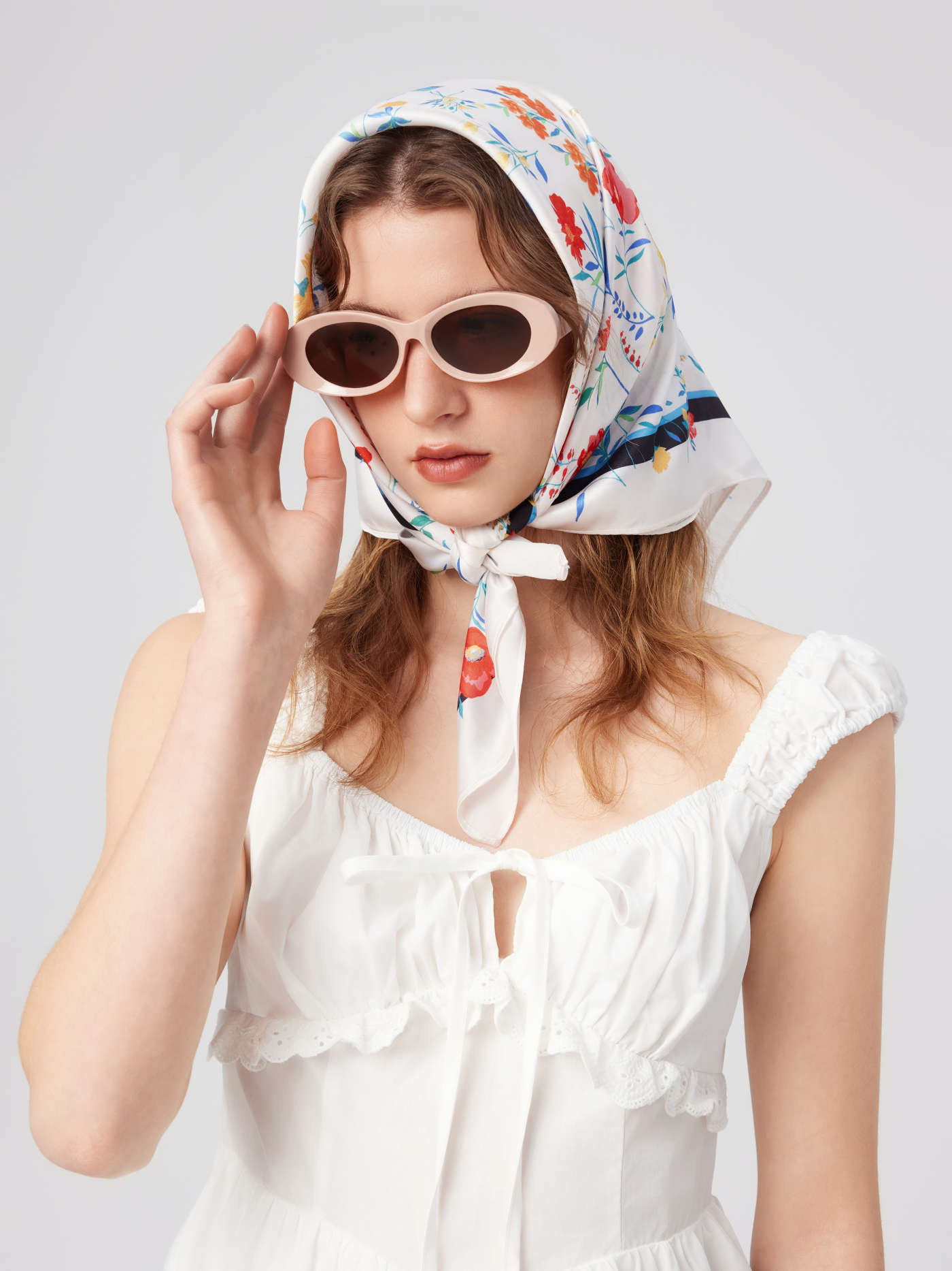 FLORAL SQUARE HEADSCARF | Cider