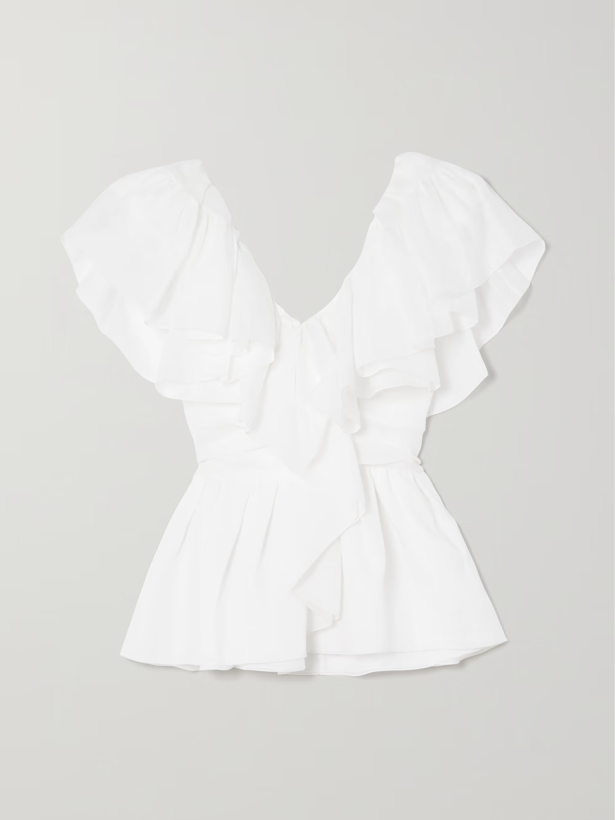 + NET SUSTAIN ruffled ramie-voile blouse | NET-A-PORTER (US)