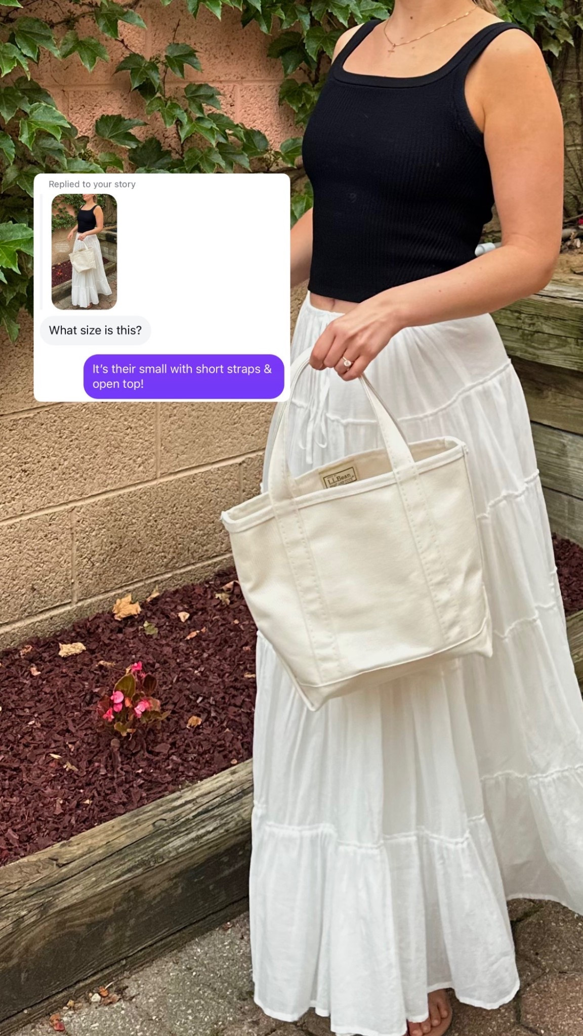 My new llbean boat and tote is a small open top with short straps! 

#LTKSeasonal #LTKStyleTip #LTKItBag