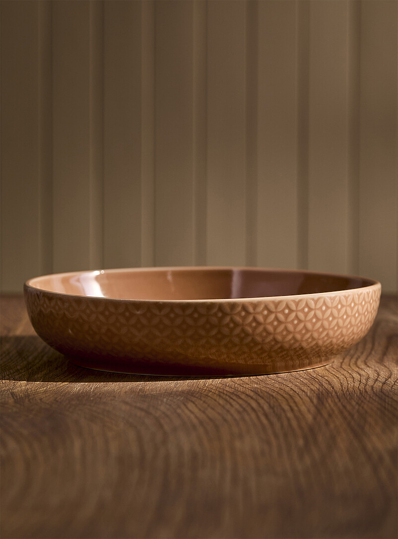 Geometric patterns orange pasta bowl | Simons