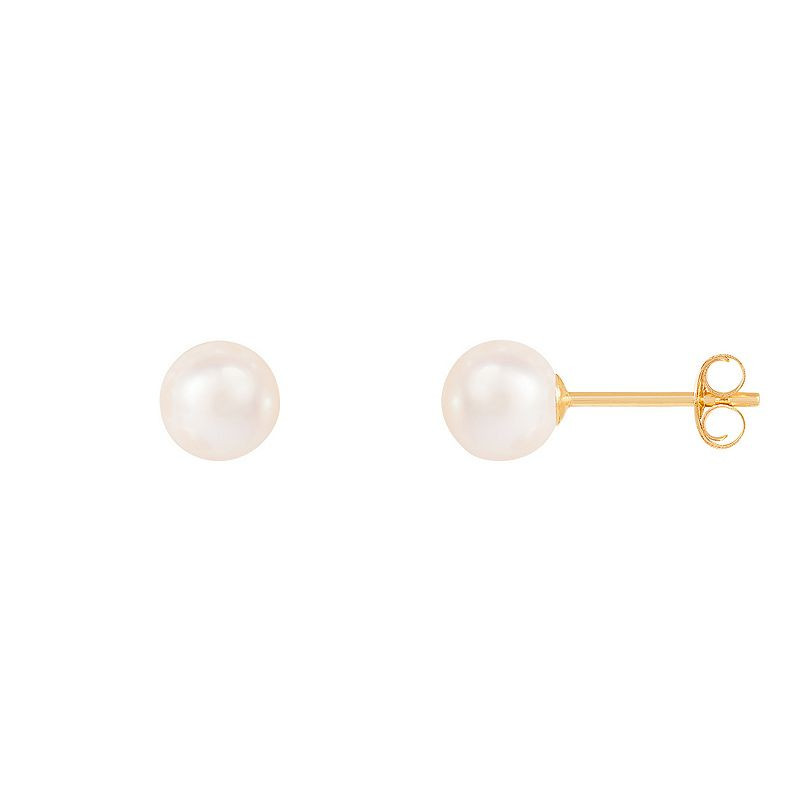 Splendid Pearls 14k Gold 5-6 mm Akoya Cultured Pearl Stud Earrings, Women's | Kohl's
