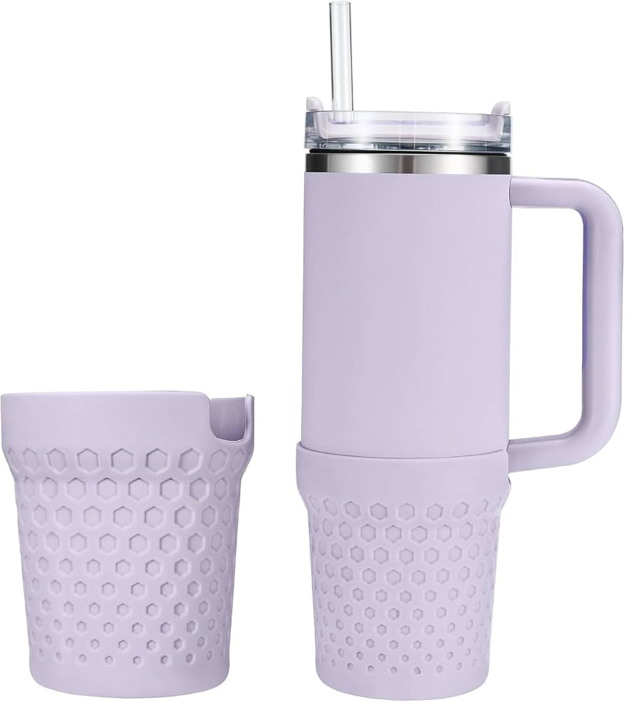 Silicone Boot for Stanley Cup 40oz, Purple Boot Sleeve Cover Fit with Stanley H2.0 and Quencher A... | Amazon (US)