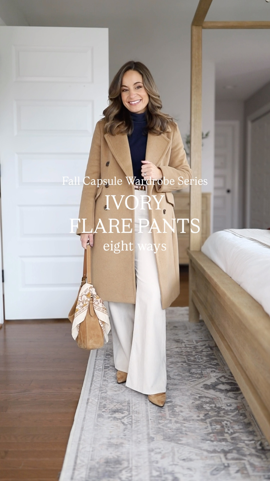 Fall capsule wardrobe series: ivory pants eight ways! 

White flare cords (J.Crew): petite 24 | 10.5” rise | 29” inseam (I need a heel with this length so I only styled them with the ankle boots from the capsule) 

Purple sweater (Quince): xs
Floral top (Anthropologie): petite xxs
Navy sweater (Quince): xs 
Striped polo (J.Crew): xxs 
Striped button down (J.Crew Factory): petite xxs 
White button down (J.Crew Factory): petite xxs 
Duster Cardigan (Amazon): xs in “apricort” first color option 
Tan sweater (Quince): xs 
White long sleeve (Quince): xs 
Navy turtleneck (J.Crew): xxs 
Barn jacket (Anthropologie): petite xxs - has a flared out fit (will give a full review) 
Cropped trench (Aritzia): xxs 
Camel Topcoat (BR Factory): petite xxs/00 
Burgundy coat (J.Crew Factory): petite xxs 
Ankle boots (J.Crew): tts 

My measurements for reference: I’m 4’10” and 105lbs. My bust, waist, and hip measurement is 32”, 24”, and 36”.

#LTKPetite #LTKSeasonal