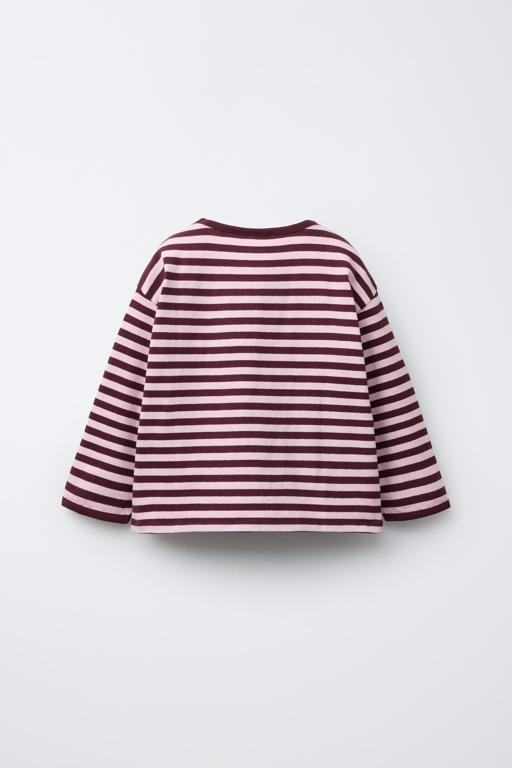 HEAVY WEIGHT WOVEN STRIPE HEART PATCH T-SHIRT | Zara US
