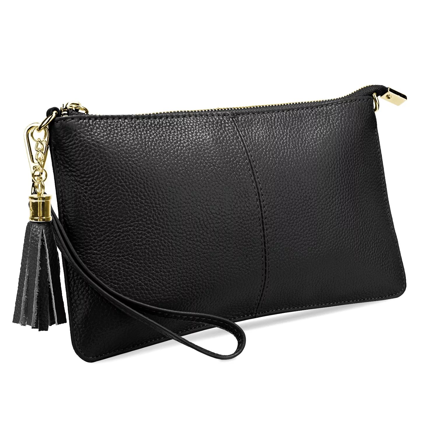 UTO Wristlet Crossbody Bag for Women Genuine Leather Small Clutch Purse Tassel Bag with Removable... | Walmart (US)