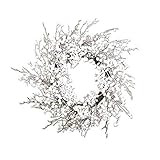 K&K Interiors 54067B 24 Inch White Flocked Berry Wreath | Amazon (US)