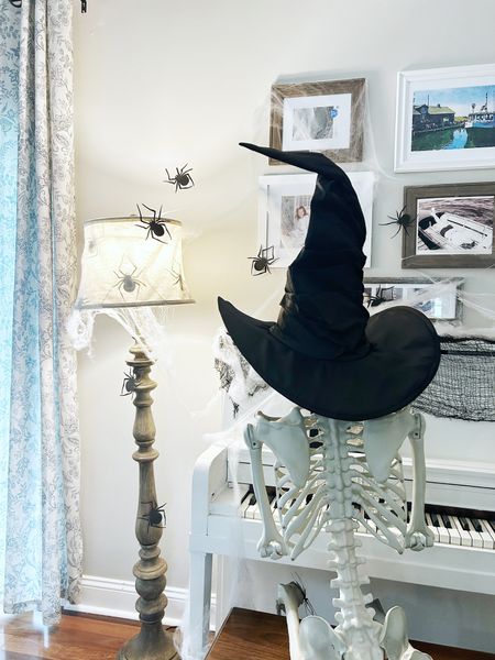 Guys!!  Go grab these spooky spiders, this skeleton and this fantastic witch hat from Walmart!!!!  🕷️💀🧙‍♀️🖤🖤🖤🖤🖤

#LTKSeasonal #LTKparties #LTKhome
