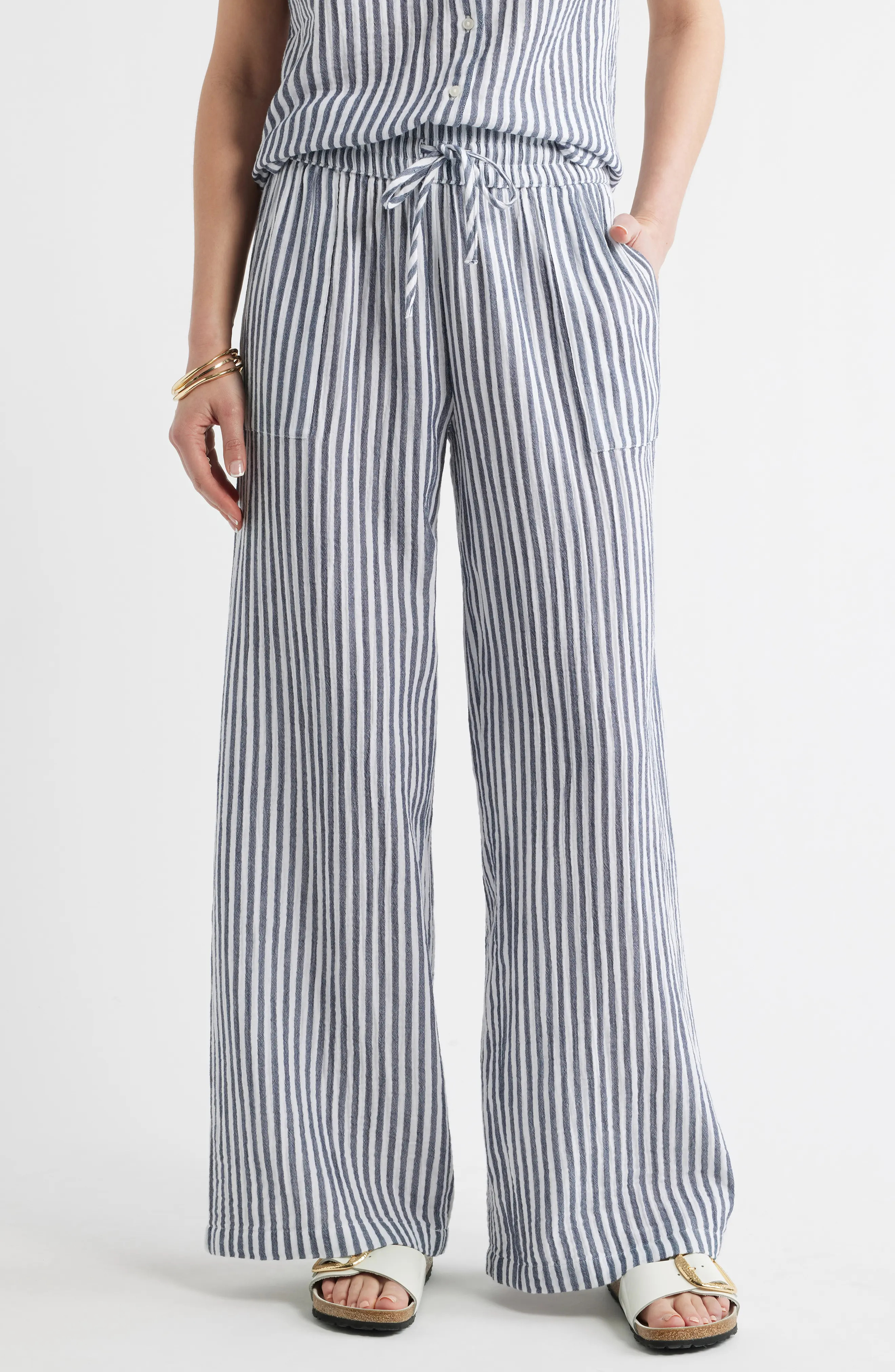 Caslon\u00ae Wide Leg Gauze Pants (Women) | Nordstrom | Nordstrom