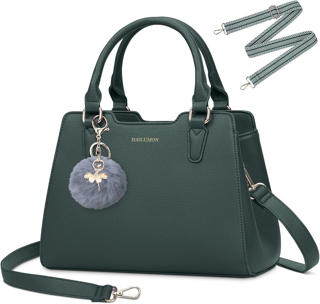 IGOLUMON Women's Top-Handle Handbags PU Vegan Leather Satchel Purses for Women Designer Tote Purs... | Amazon (US)