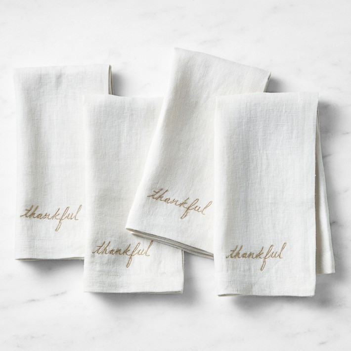 Thankful Napkins, Set of 4 | Williams-Sonoma