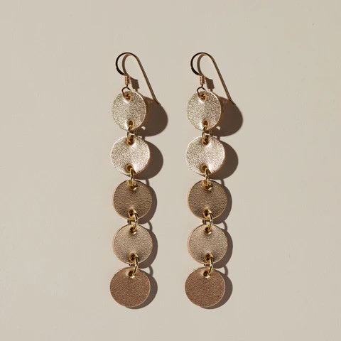 Gold Satin Sylvie Leather Dangle Earrings | Nickel and Suede