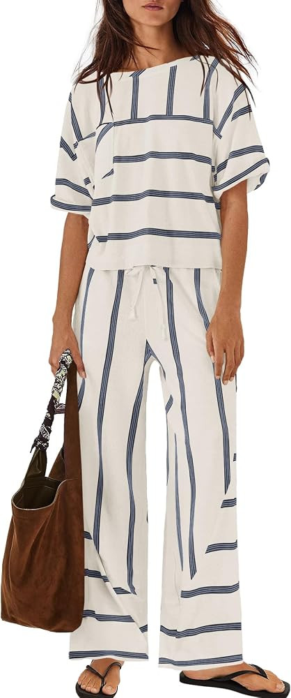 Panadila Women Striped Lounge Sets 2 Piece Summer Travel Sets | Amazon (US)