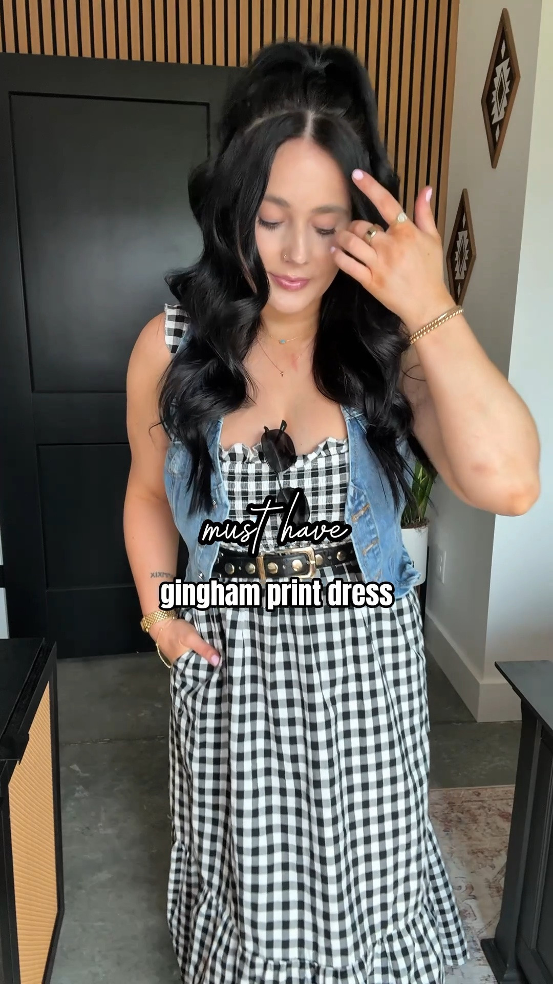 Gingham Print OOTD 🖤 - perfect dress for postpartum!

Dress - small
Denim Vest - medium
Belt - 27-31

#LTKgrwm #LTKootd