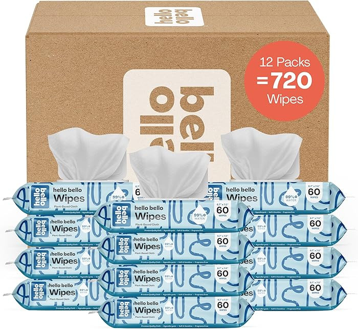 Hello Bello Extra Gentle Unscented Baby Wipes, Plant Based, Made with 99% Water and Aloe for Babi... | Amazon (US)