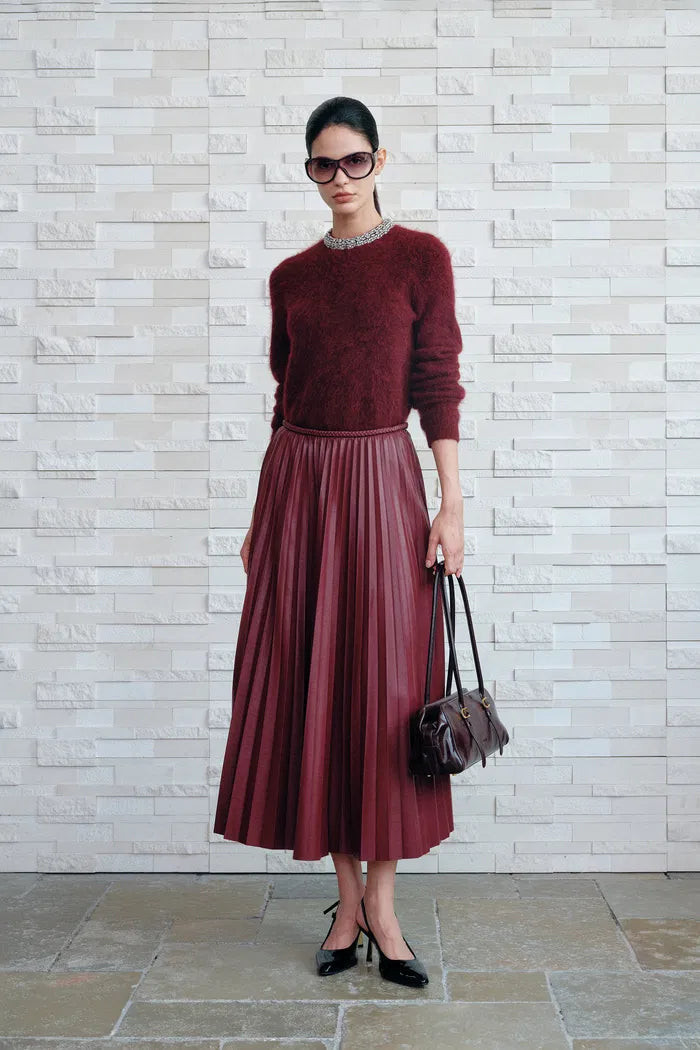 Violet Crystal Embellished Collar Sweater in Alpaca Blend | Fabrique