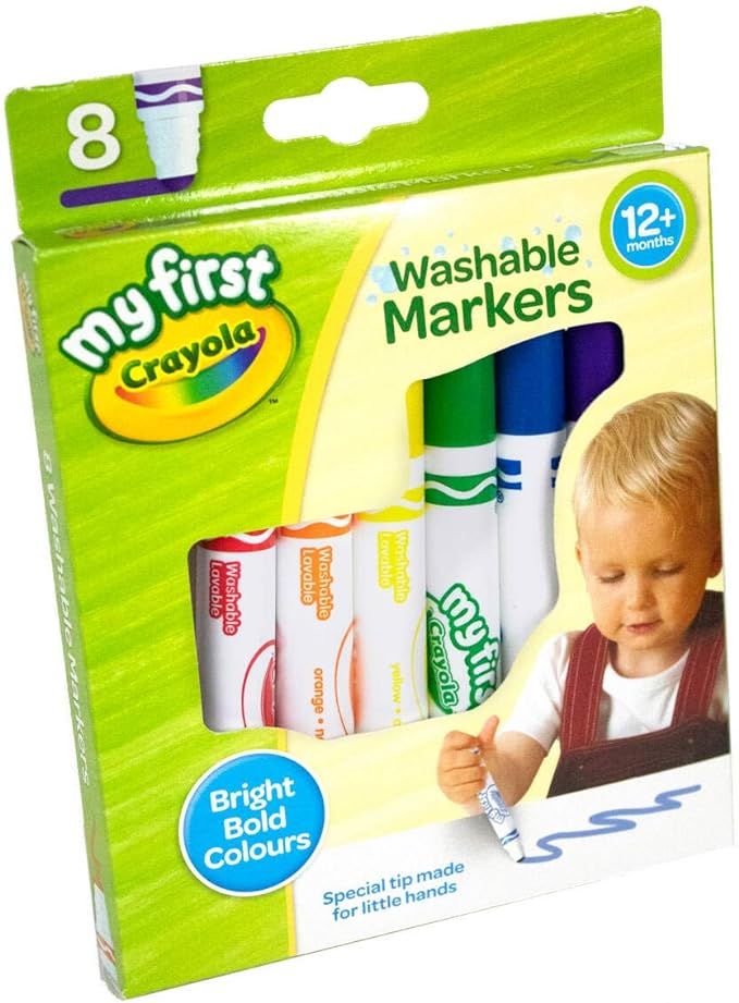 CRAYOLA MyFirst Washable Markers - Assorted Colours (Pack of 8) | Easy-Grip Markers Ideal for Tod... | Amazon (US)
