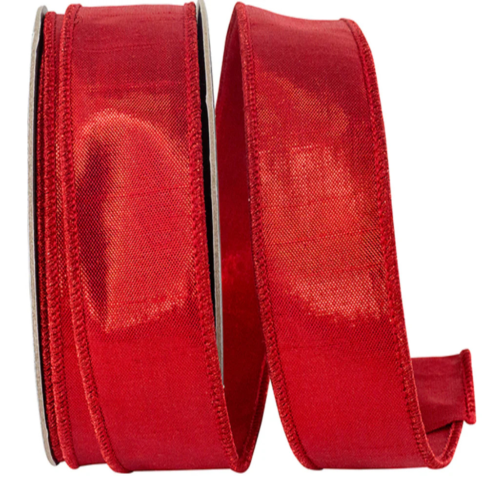 Metallic Red Double Sided Ribbon 1.5" | Fig and Dove