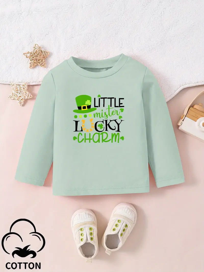 St. Patrick's Day Lucky Charm Print Long Sleeve Loose Cotton - Temu | Temu Affiliate Program