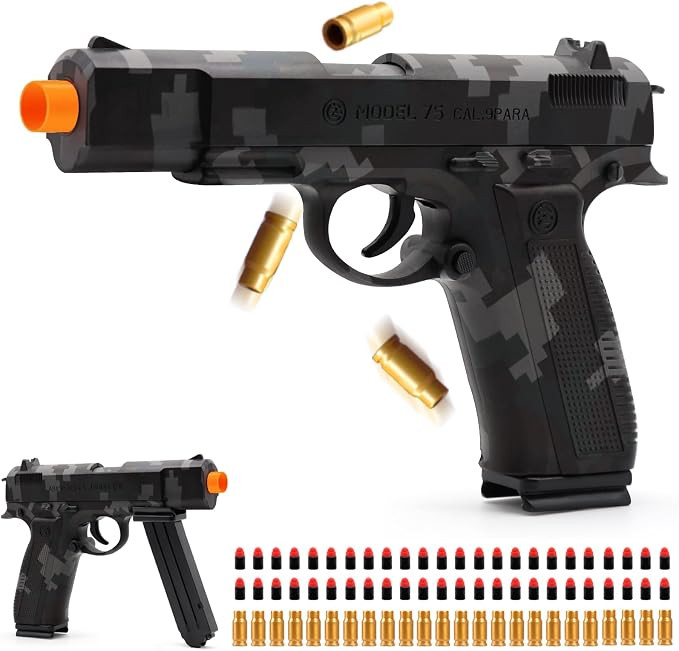 DaoDaoZhu Soft Bullet Toy Gun Pistol with Shell Ejecting for Indoor/Outdoor Shooting Games, Hallo... | Amazon (US)